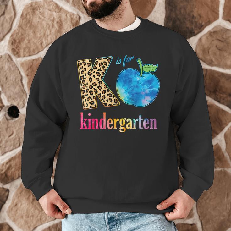 K Is For Kindergarten Teacher Tie Dye Back To School Kinder For Men Women Girls Kids Men Graphic Sweatshirt, novelty gifts, funny gifts