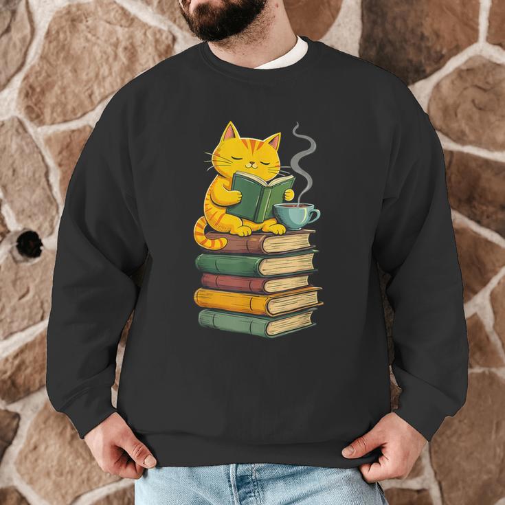 Kawaii Cats Lover Coffee Books Teacher Librarian Cat Men Graphic Sweatshirt, novelty gifts, funny gifts Kawaii Cats Lover Coffee Books Teacher Librarian Cat Men Graphic Sweatshirt, novelty gifts, funny gifts