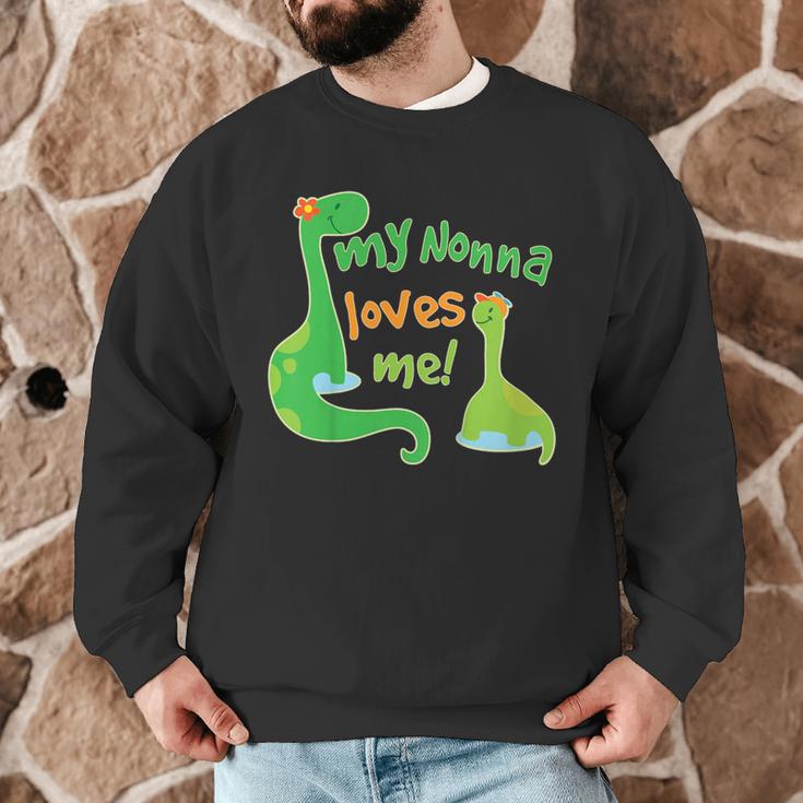 Kids My Nonna Loves Me Dinosaur Grandson Men Graphic Sweatshirt, novelty gifts, funny gifts