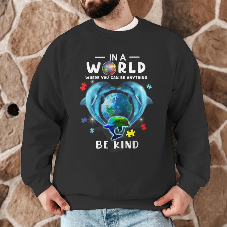 Be Kind Dolphin Autism Awareness Back To School Teacher Men Women Kids Men Graphic Sweatshirt, novelty gifts, funny gifts Be Kind Dolphin Autism Awareness Back To School Teacher Men Women Kids Men Graphic Sweatshirt, novelty gifts, funny gifts