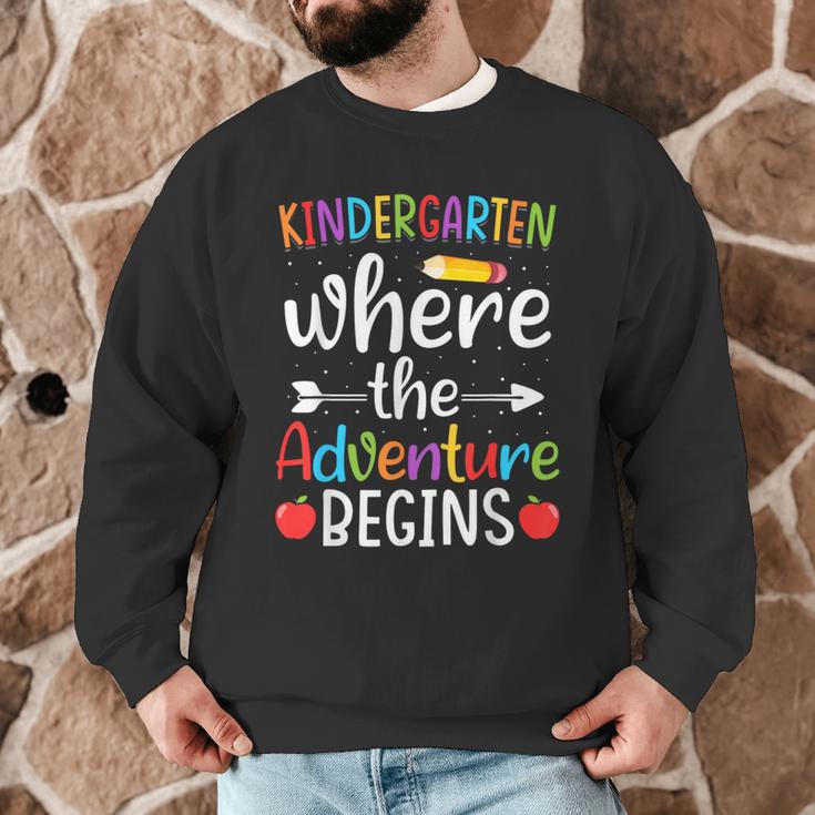 Kindergarten Where The Adventure Begins Shirt Children's Teacher Men Graphic Sweatshirt, novelty gifts, funny gifts Kindergarten Where The Adventure Begins Shirt Children's Teacher Men Graphic Sweatshirt, novelty gifts, funny gifts