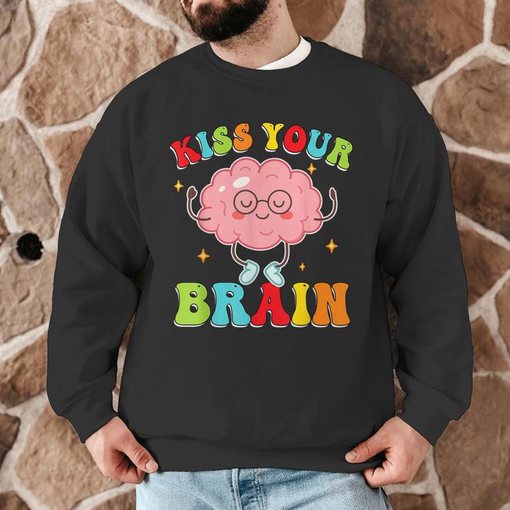 Kiss Your Brain Calm Mindset Teacher Kids Boys Girls Women Men Graphic Sweatshirt, novelty gifts, funny gifts Kiss Your Brain Calm Mindset Teacher Kids Boys Girls Women Men Graphic Sweatshirt, novelty gifts, funny gifts