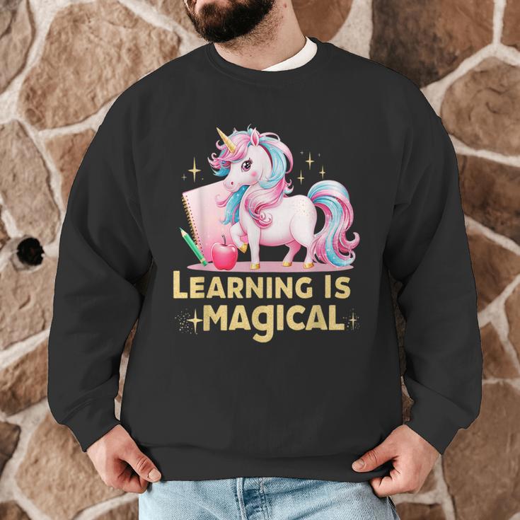 LEARNING IS MAGICAL TEACHER UNICORN BACK TO SCHOOL UNICORN Men Graphic Sweatshirt, novelty gifts, funny gifts LEARNING IS MAGICAL TEACHER UNICORN BACK TO SCHOOL UNICORN Men Graphic Sweatshirt, novelty gifts, funny gifts