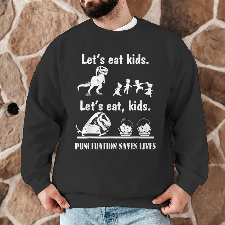 Let's Eat Kids Fun Dinosaurs Grammar Teacher Men Graphic Sweatshirt, novelty gifts, funny gifts Let's Eat Kids Fun Dinosaurs Grammar Teacher Men Graphic Sweatshirt, novelty gifts, funny gifts