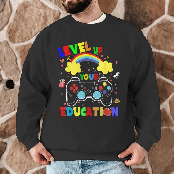 Level Up Your Education Gaming Inspired Teacher Gamers For Men Women Kids Men Graphic Sweatshirt, novelty gifts, funny gifts Level Up Your Education Gaming Inspired Teacher Gamers For Men Women Kids Men Graphic Sweatshirt, novelty gifts, funny gifts
