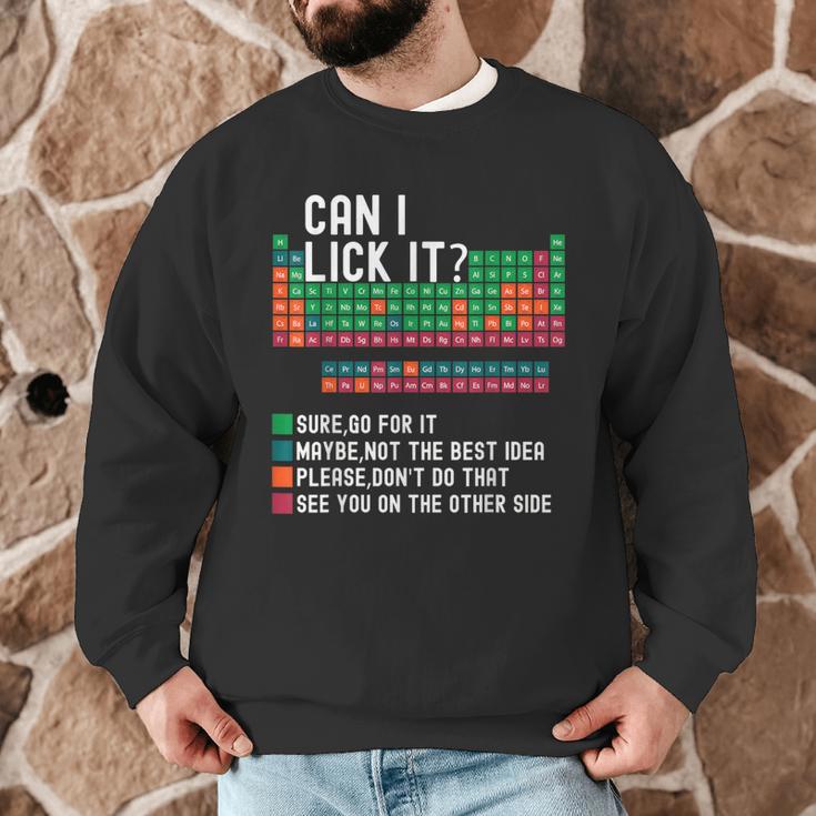 Can I Lick It Periodic Table Science Teacher Chemistry Men Graphic Sweatshirt, novelty gifts, funny gifts