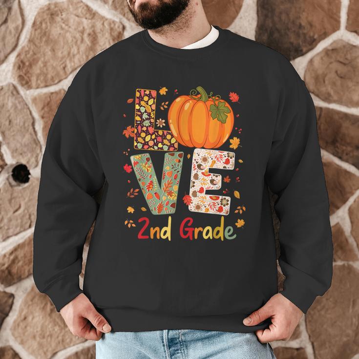 Love 2nd Grade Happy Fall Thanksgiving For 2nd Teacher For Men Women Girls Kids Men Graphic Sweatshirt, novelty gifts, funny gifts
