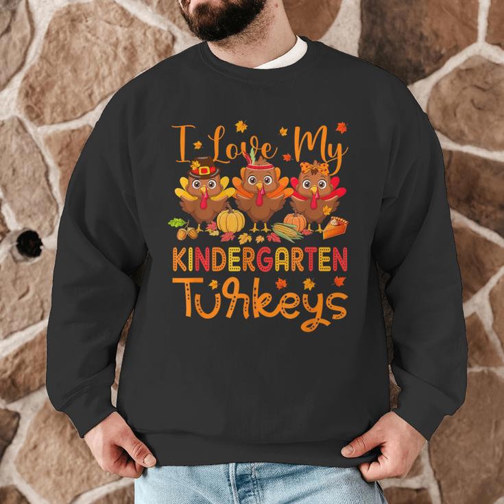 I Love My Kindergarten Turkeys Thanksgiving Teacher Students Men Graphic Sweatshirt, novelty gifts, funny gifts