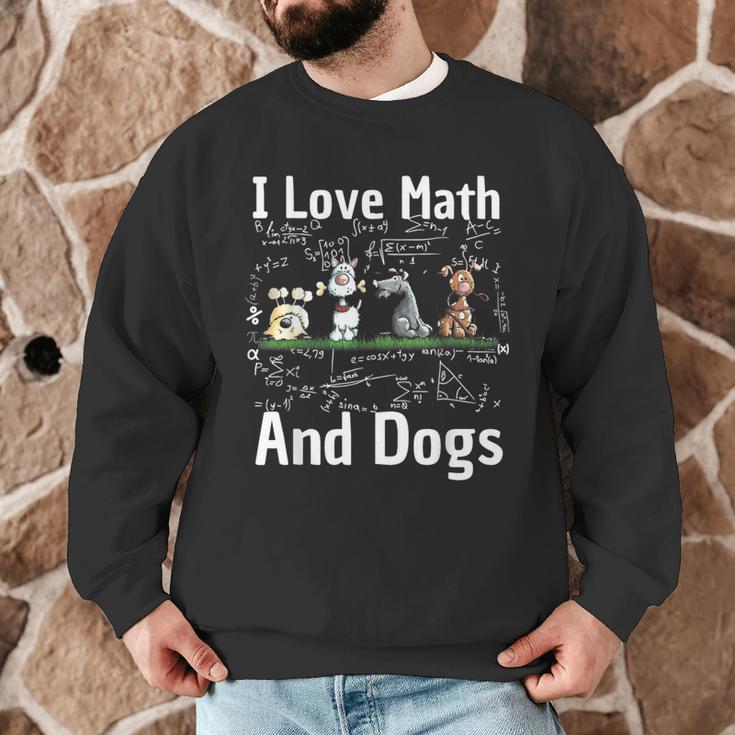 I Love Maths And Dogs Puppy Dog Lover Teacher Student Men Graphic Sweatshirt, novelty gifts, funny gifts