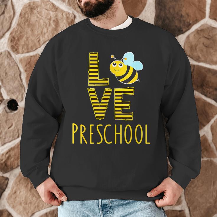 Love Preschool Back To School Yellow Bee Preschool Teacher For Men Women Girls Kids Men Graphic Sweatshirt, novelty gifts, funny gifts