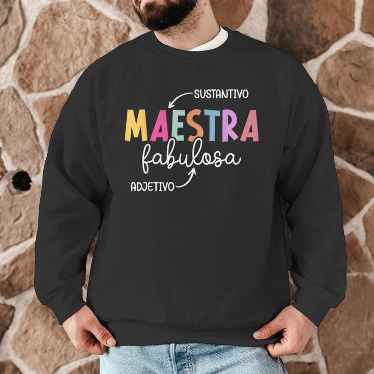 Maestra Fabulosa Maestra De EspañOl Spanish Teacher Men Graphic Sweatshirt, novelty gifts, funny gifts