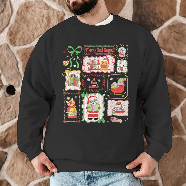 Merry And Bright Christmas Gingerbread Santa Book Teacher Men Graphic Sweatshirt, novelty gifts, funny gifts Merry And Bright Christmas Gingerbread Santa Book Teacher Men Graphic Sweatshirt, novelty gifts, funny gifts