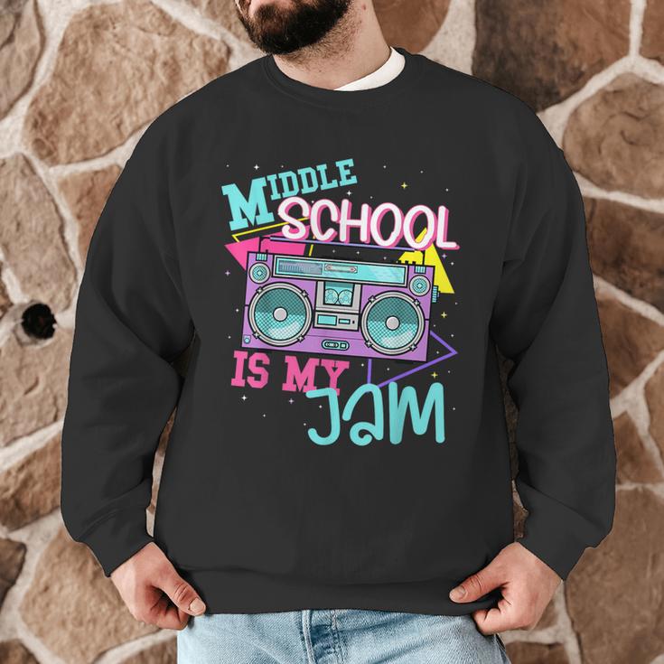 Middle School Is My Jam Cute Teacher Shirt 80's 90's Styl Men Graphic Sweatshirt, novelty gifts, funny gifts Middle School Is My Jam Cute Teacher Shirt 80's 90's Styl Men Graphic Sweatshirt, novelty gifts, funny gifts