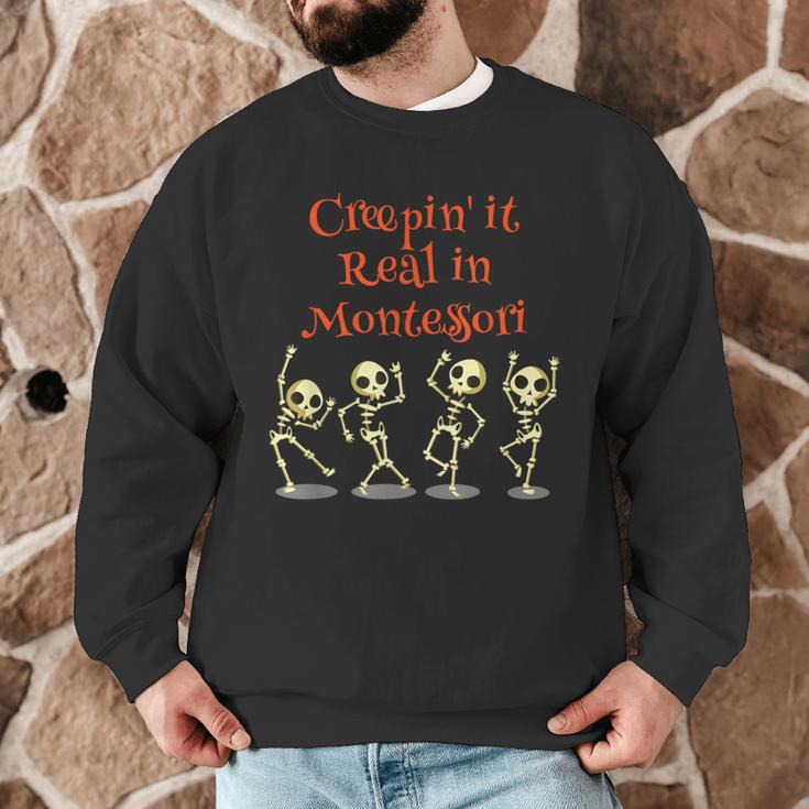 Montessori Creepin' It Real HALLOWEEN School Teacher Shirt Men Graphic Sweatshirt, novelty gifts, funny gifts