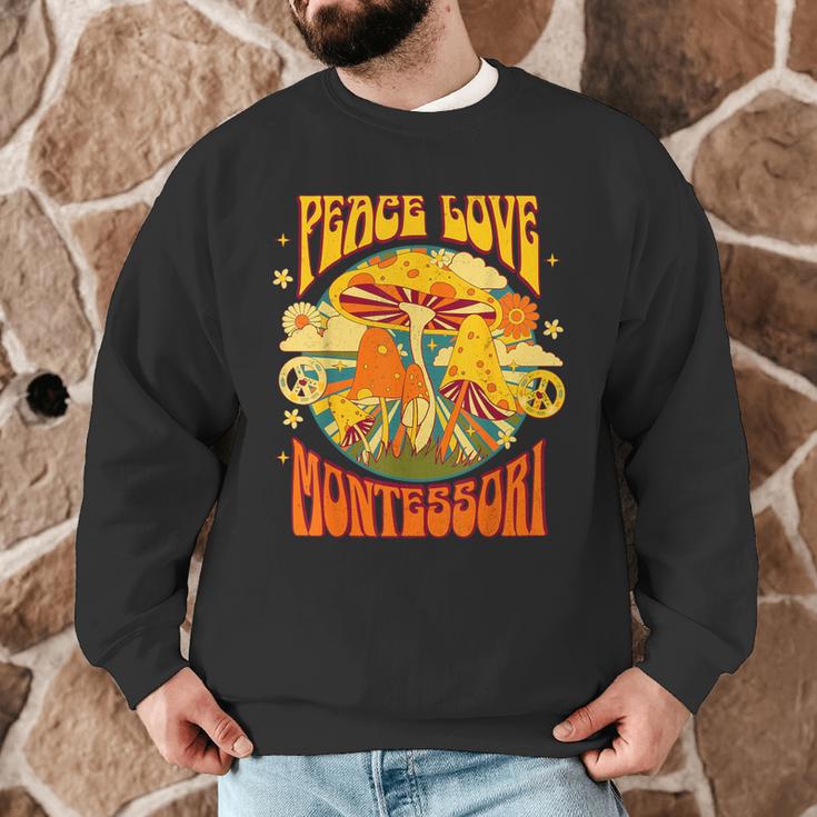 Montessori School Montessori Teacher Peace Love Montessori For Men Women Men Graphic Sweatshirt, novelty gifts, funny gifts