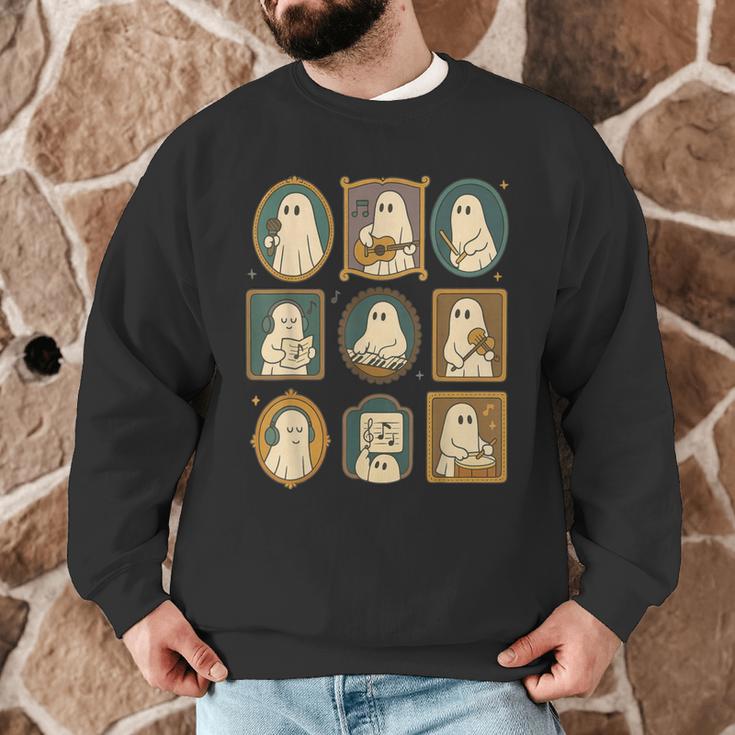 Music Teacher Orchestra Spooky Halloween Ghost Band Men Graphic Sweatshirt, novelty gifts, funny gifts