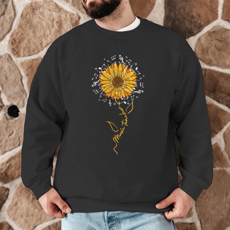 Music Teacher Shirt Sunflower Music Notes Musician Singer Men Graphic Sweatshirt, novelty gifts, funny gifts
