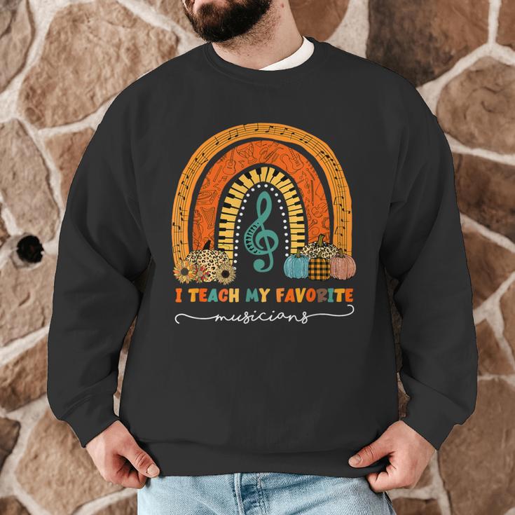 Music Teacher I Teach My Favorite Musicians Autumn Rainbow Men Women Men Graphic Sweatshirt, novelty gifts, funny gifts