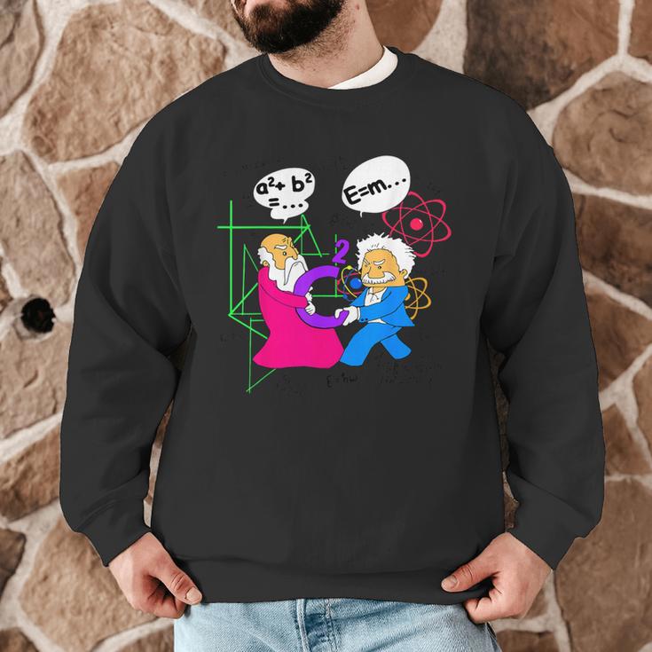 Nerdy Pythagoras Fighting Over C Squared Math Teacher Men Graphic Sweatshirt, novelty gifts, funny gifts
