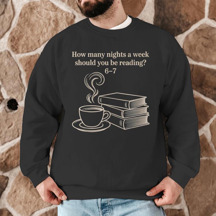 How Many Nights A Week Should You Be Reading 6-7 Teacher Fun Men Graphic Sweatshirt, novelty gifts, funny gifts How Many Nights A Week Should You Be Reading 6-7 Teacher Fun Men Graphic Sweatshirt, novelty gifts, funny gifts