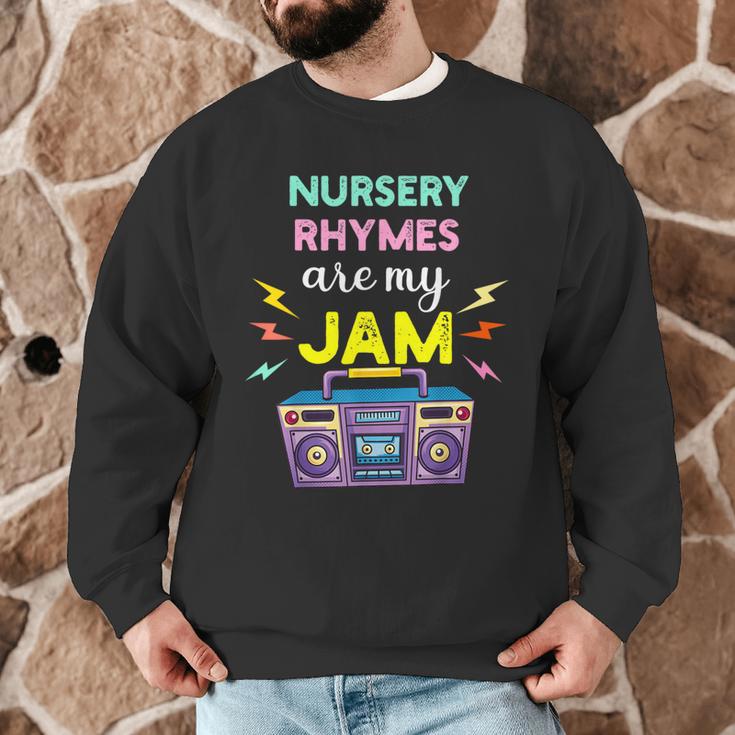 Nursery Rhymes Are My Jam 80s Retro Teachers & Students Kids Men Graphic Sweatshirt, novelty gifts, funny gifts Nursery Rhymes Are My Jam 80s Retro Teachers & Students Kids Men Graphic Sweatshirt, novelty gifts, funny gifts