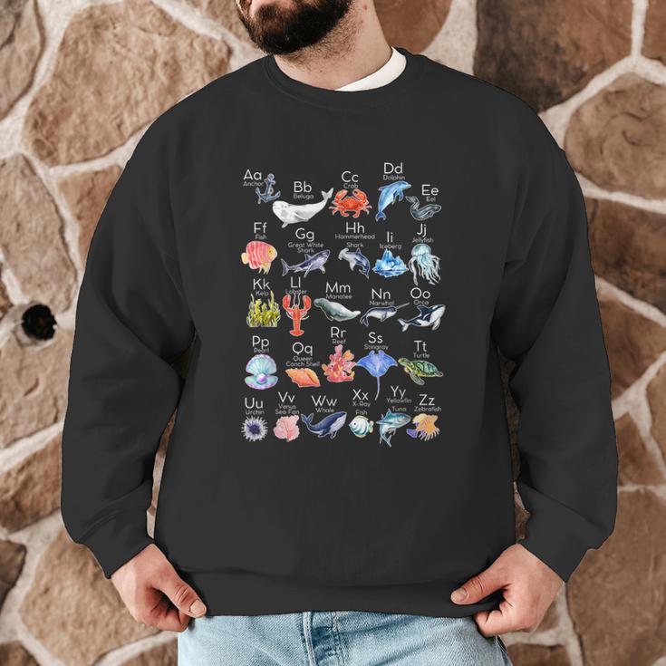 Ocean Animals Alphabet Cute Sea Life ABC Marine Kids Teacher Men Graphic Sweatshirt, novelty gifts, funny gifts