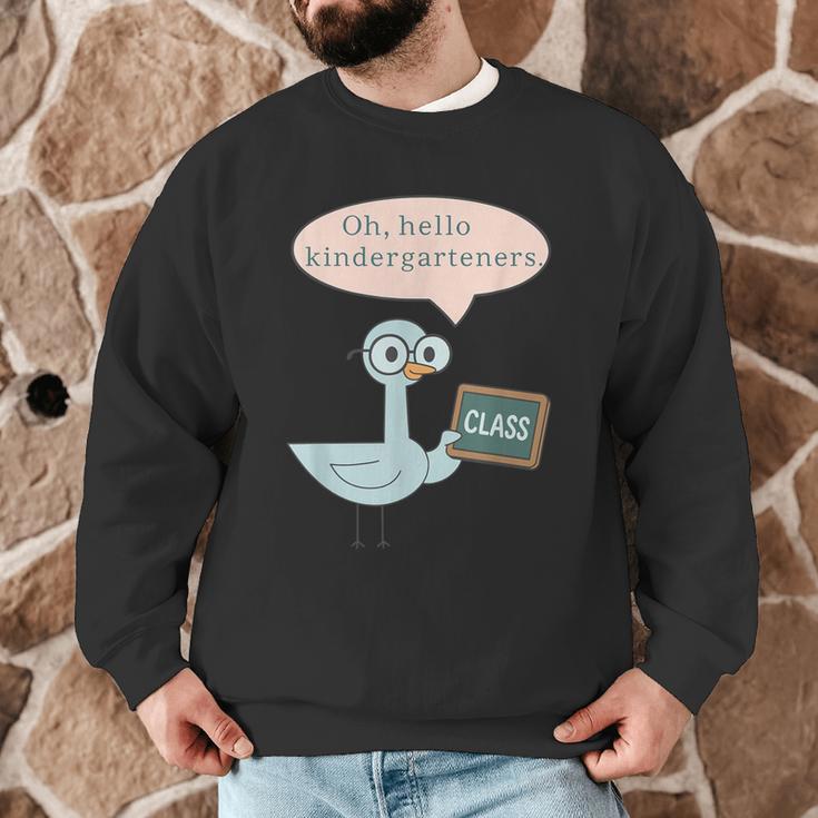 Oh Hello Kindergarteners Shirt Cute Pigeon Teacher Tee Men Graphic Sweatshirt, novelty gifts, funny gifts