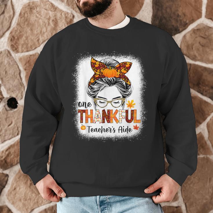 One Thankful Teacher's Aide Messy Bun Thanksgiving Fall Men Graphic Sweatshirt, novelty gifts, funny gifts One Thankful Teacher's Aide Messy Bun Thanksgiving Fall Men Graphic Sweatshirt, novelty gifts, funny gifts