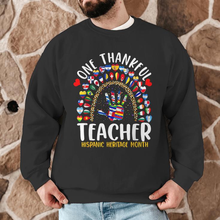 Hispanic Heritage Month One Thankful Teacher Rainbow Men Graphic Sweatshirt, novelty gifts, funny gifts