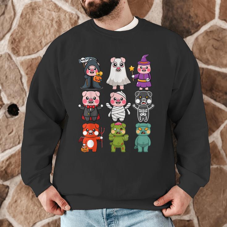 Pig Spooky Ghost Witch Boo-Jee Horror Pumpkin Pig Halloween Men Graphic Sweatshirt, novelty gifts, funny gifts