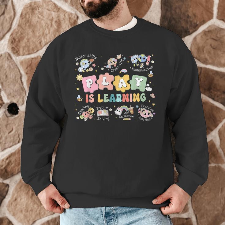 Play Is Learning Teacher Student First Day Back To School Men Graphic Sweatshirt, novelty gifts, funny gifts Play Is Learning Teacher Student First Day Back To School Men Graphic Sweatshirt, novelty gifts, funny gifts