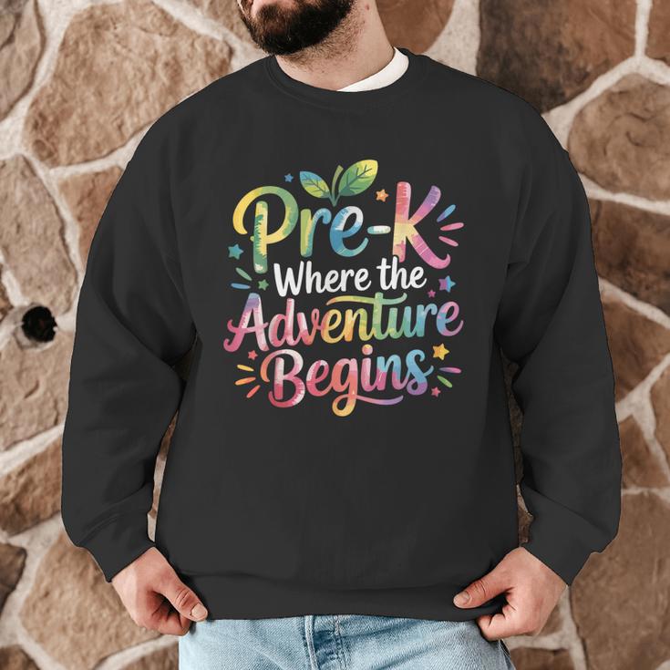 Pre-K Where The Adventure Begins Preschool Teachers Students Men Graphic Sweatshirt, novelty gifts, funny gifts