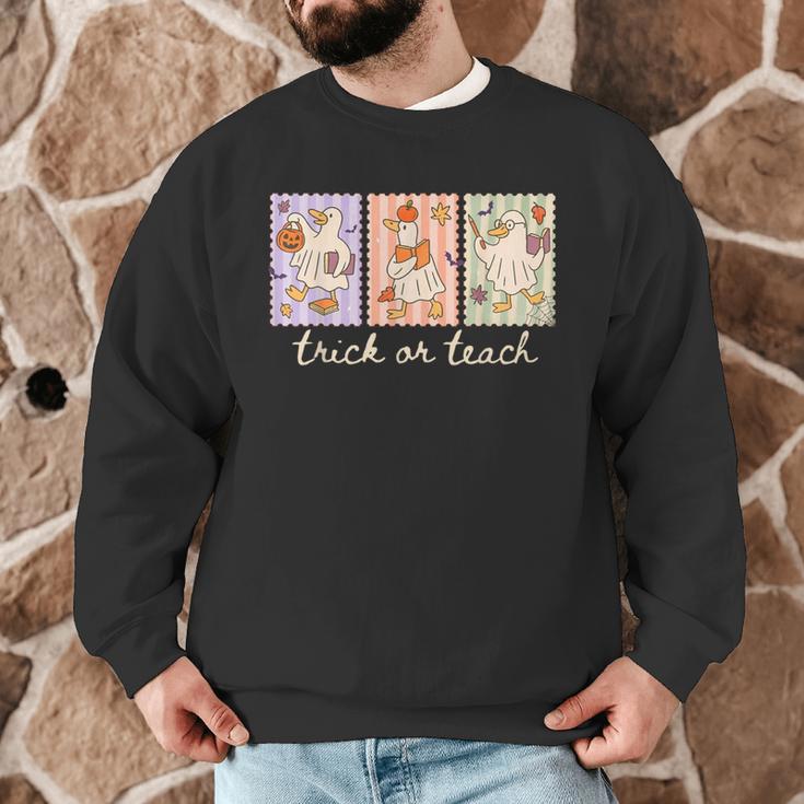 Preppy Goose Teacher Trick Or Teach Halloween Teacher Goose Men Graphic Sweatshirt, novelty gifts, funny gifts Preppy Goose Teacher Trick Or Teach Halloween Teacher Goose Men Graphic Sweatshirt, novelty gifts, funny gifts