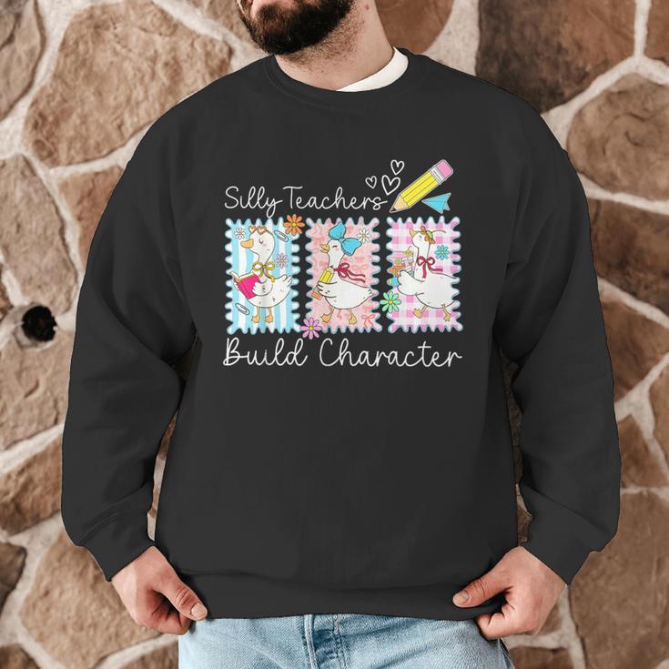 Preppy Silly Teacher Goose Build Character Back To School Men Graphic Sweatshirt, novelty gifts, funny gifts Preppy Silly Teacher Goose Build Character Back To School Men Graphic Sweatshirt, novelty gifts, funny gifts