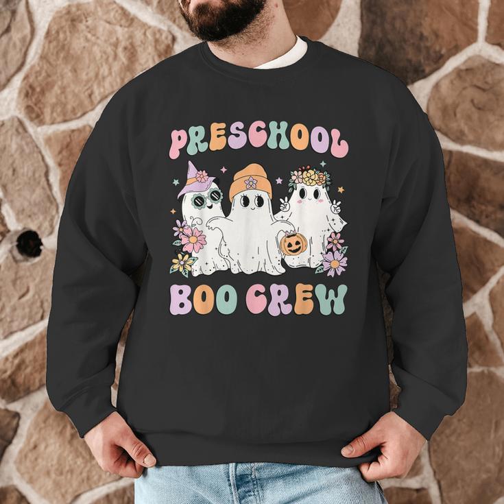 Preschool Boo Crew Groovy Halloween Floral Ghost Teacher Men Women Kids Men Graphic Sweatshirt, novelty gifts, funny gifts Preschool Boo Crew Groovy Halloween Floral Ghost Teacher Men Women Kids Men Graphic Sweatshirt, novelty gifts, funny gifts