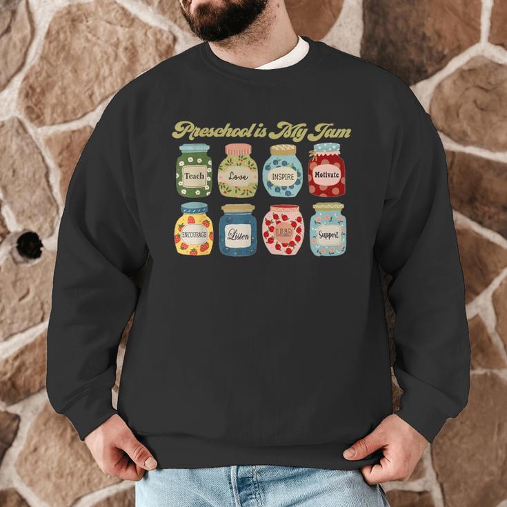 Preschool Is My Jam Retro Preschool Teacher Back To School Men Graphic Sweatshirt, novelty gifts, funny gifts Preschool Is My Jam Retro Preschool Teacher Back To School Men Graphic Sweatshirt, novelty gifts, funny gifts