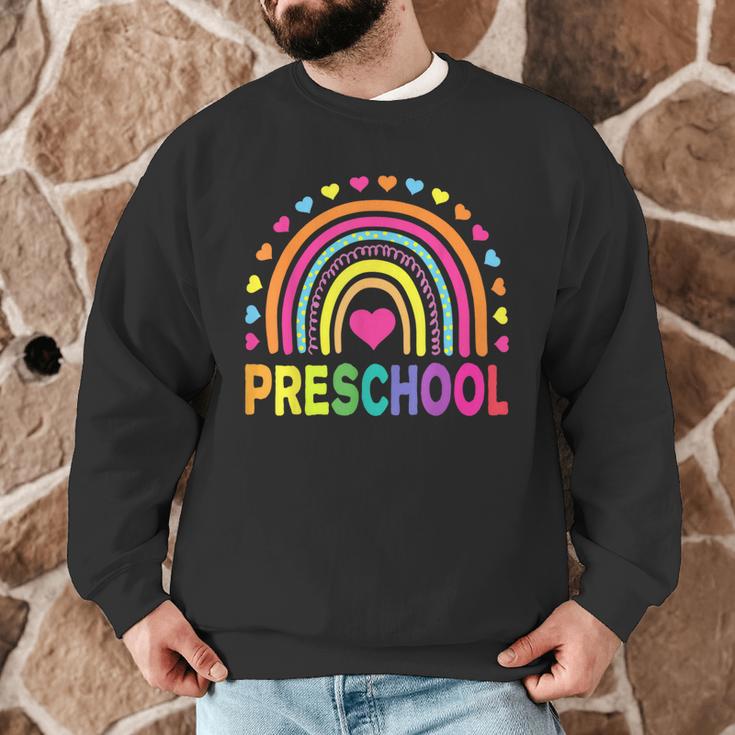 Preschool Rainbow Girls Boys Kids Teacher Back To School Men Graphic Sweatshirt, novelty gifts, funny gifts