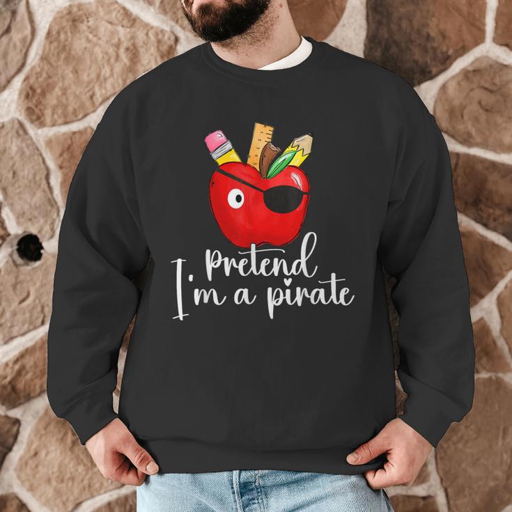 Pretend I'm A Pirate Teacher Apple Talk Like A Pirate Day Men Women Kids Men Graphic Sweatshirt, novelty gifts, funny gifts Pretend I'm A Pirate Teacher Apple Talk Like A Pirate Day Men Women Kids Men Graphic Sweatshirt, novelty gifts, funny gifts