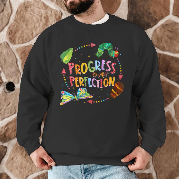 Progress Over Perfection Caterpillar Teacher Back To School Men Graphic Sweatshirt, novelty gifts, funny gifts Progress Over Perfection Caterpillar Teacher Back To School Men Graphic Sweatshirt, novelty gifts, funny gifts