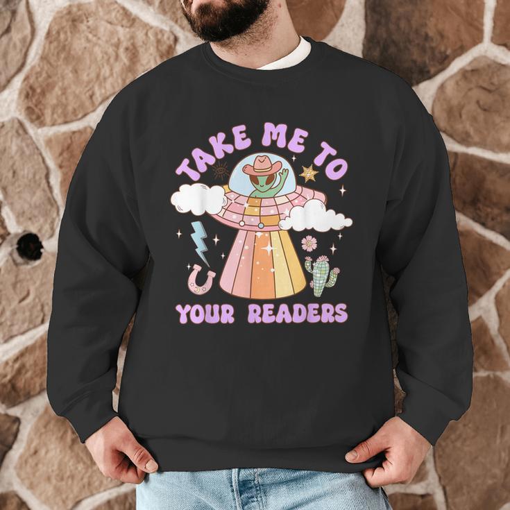 Take Me To Your Readers Alien Teacher Halloween Literacy Men Graphic Sweatshirt, novelty gifts, funny gifts Take Me To Your Readers Alien Teacher Halloween Literacy Men Graphic Sweatshirt, novelty gifts, funny gifts
