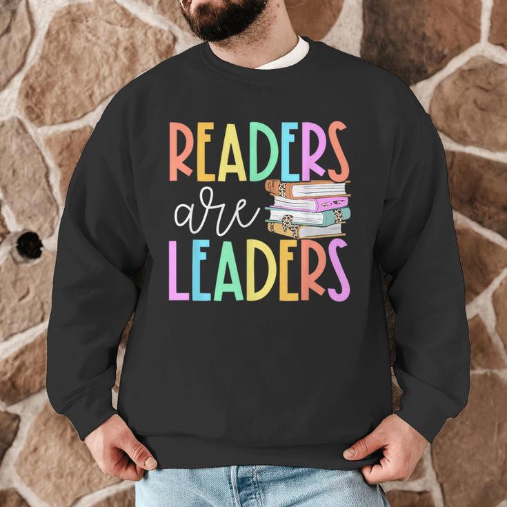 Readers Are Leaders Reading Book Lovers Teacher Women Kids Men Graphic Sweatshirt, novelty gifts, funny gifts