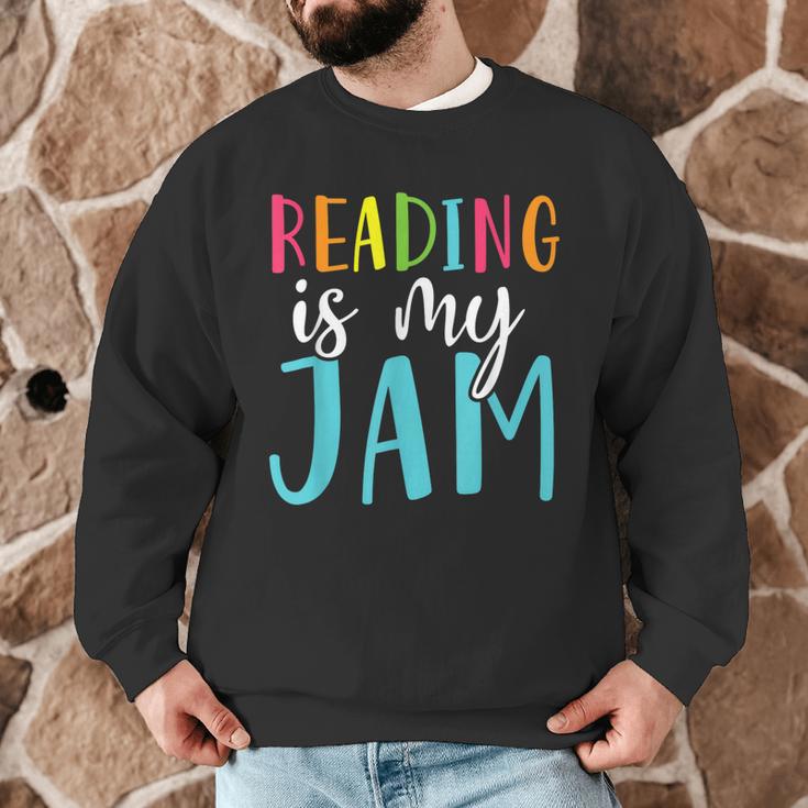 Reading Is My Jam Back To School Teacher Men Graphic Sweatshirt, novelty gifts, funny gifts