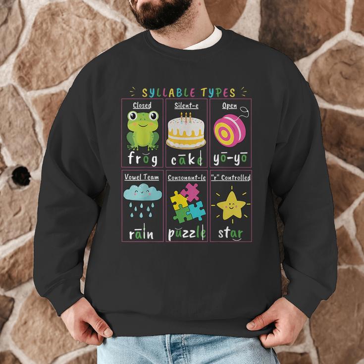Reading Teacher Syllable Types Phonics Phonemic Awareness Men Graphic Sweatshirt, novelty gifts, funny gifts