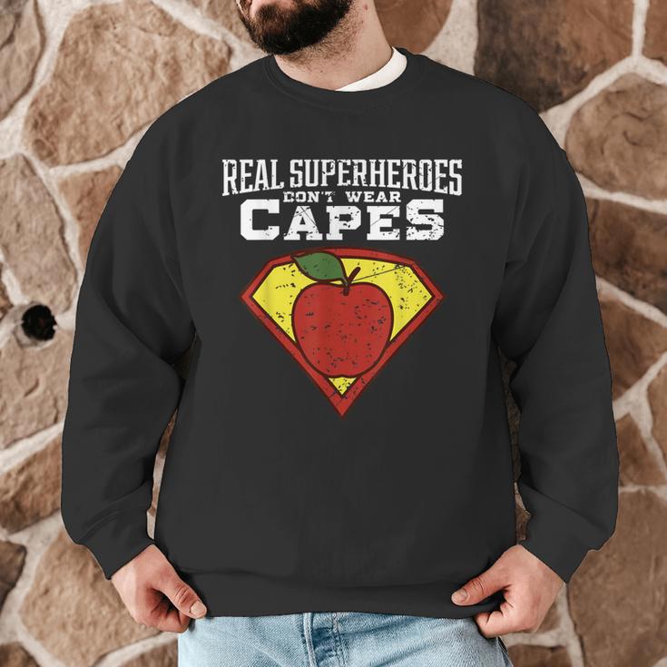 Real Superheroes Don't Wear Capes Teacher Shirt Teaching Te Men Graphic Sweatshirt, novelty gifts, funny gifts