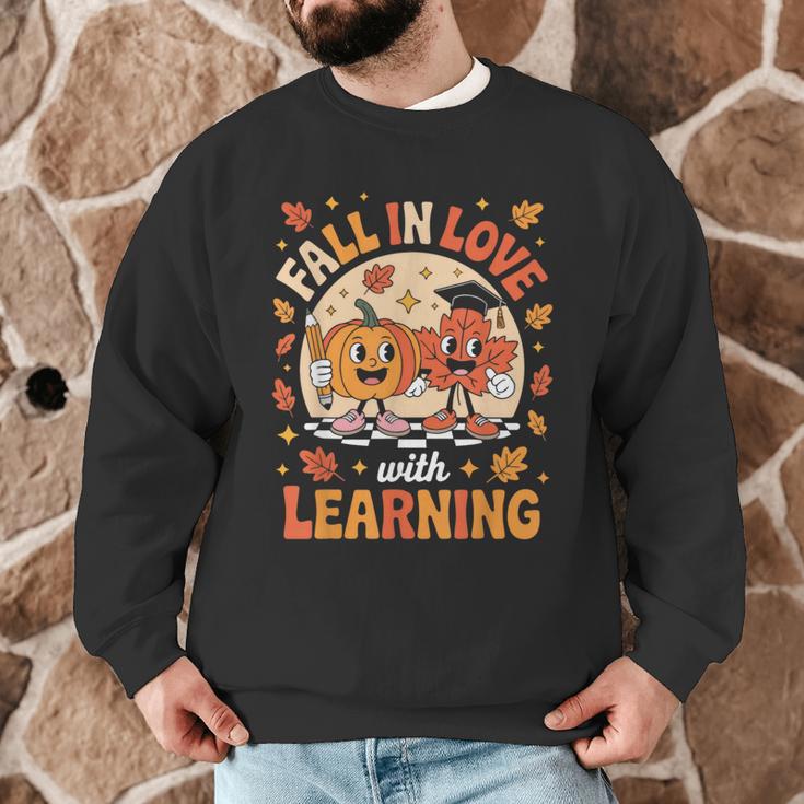 Retro Fall In Love With Learning Pumpkin Leaf Teacher Autumn Men Graphic Sweatshirt, novelty gifts, funny gifts Retro Fall In Love With Learning Pumpkin Leaf Teacher Autumn Men Graphic Sweatshirt, novelty gifts, funny gifts