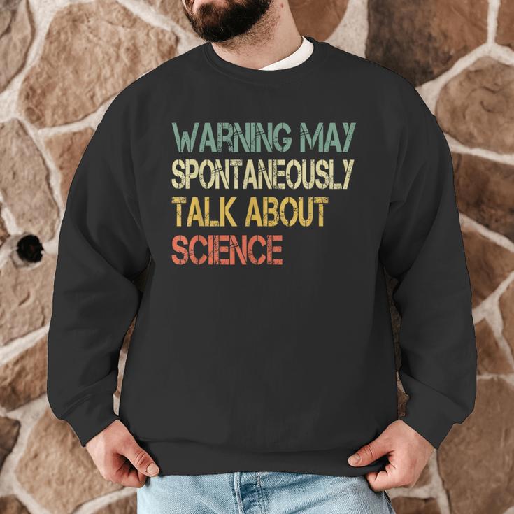 Retro Scientist Warning May Talk About Science Teacher Men Graphic Sweatshirt, novelty gifts, funny gifts
