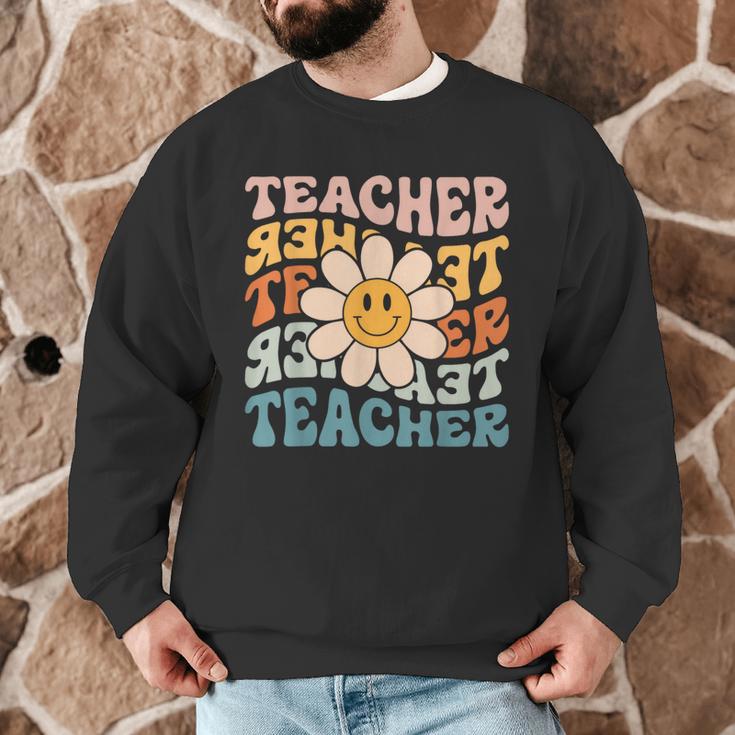 Retro Teacher Daisy Colorful Elementary School Teacher Men Graphic Sweatshirt, novelty gifts, funny gifts Retro Teacher Daisy Colorful Elementary School Teacher Men Graphic Sweatshirt, novelty gifts, funny gifts