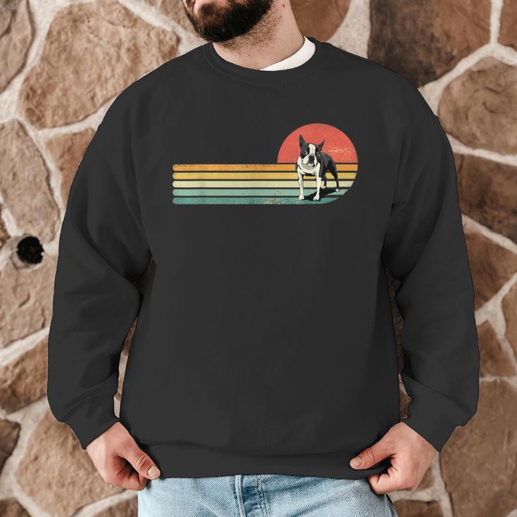 Retro Vintage Boston Terrier Dog Lover Boston Terrier Mom Men Graphic Sweatshirt, novelty gifts, funny gifts