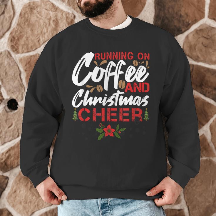 Running On Coffee And Christmas Cheer Lover Teacher For Men Women Kids Men Graphic Sweatshirt, novelty gifts, funny gifts Running On Coffee And Christmas Cheer Lover Teacher For Men Women Kids Men Graphic Sweatshirt, novelty gifts, funny gifts