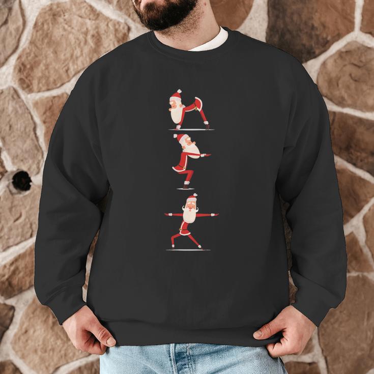 Santa Yoga Poses For Yogi Teacher Christmas Yoga Poses Men Graphic Sweatshirt, novelty gifts, funny gifts